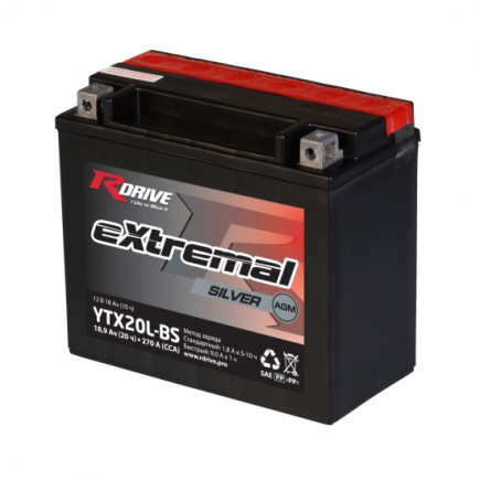 RDrive extremal SILVER 12V 18,9Ah (YTX20L-BS) AGM